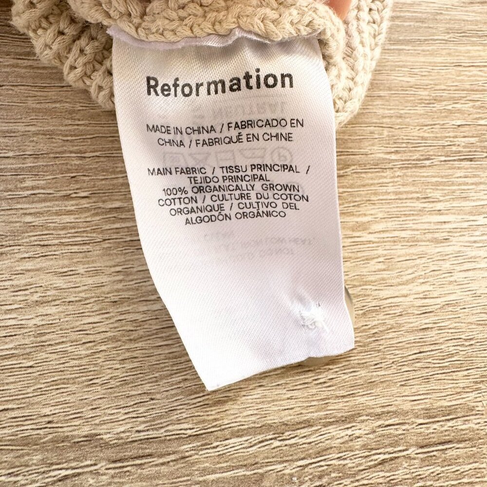 Reformation Jessa Cardigan Sweater 100% Cotton Cream Large - Picture 9 of 11